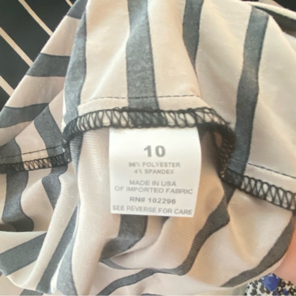Connected Apparel Sleeveless Tank Maxi Dress Black Tan Striped Size 10 - Picture 8 of 8